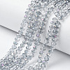 Electroplate Transparent Glass Beads Strands X-EGLA-A034-T8mm-F10-1