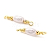 ABS Plastic Imitation Pearl Oval Connector Charms KK-M266-38G-2