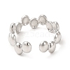 304 Stainless Steel Oval Wrap Open Cuff Ring for Women RJEW-E063-15P-01-3