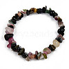 Unisex Chip Natural Tourmaline Beaded Stretch Bracelets BJEW-S143-43-2