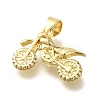 Rack Plating Brass with Cubic Zirconia Pendants KK-Z086-32G-2