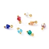 Handmade Faceted Glass Beads Charms PALLOY-JF00636-1