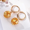 Brass Micro Pave Cubic Zirconia Leverback Earrings EJEW-K300-58G-02-2