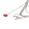 Heartbeat Tibetan Style Alloy Pendant Necklaces X1-NJEW-TA00006-3