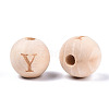 Unfinished Natural Wood European Beads WOOD-S045-143A-01Y-2