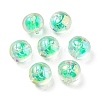 UV Plating Rainbow Iridescent Acrylic Beads OACR-A014-02G-1