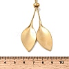 Adjustable 304 Stainless Steel Leaf Pendant Lariat Necklaces for Women SA-CBAB727-03G-5