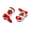 Boot Baking Paint Glass Enamel  Beads LAMP-C020-02R-2