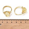 Brass Micro Pave Cubic Zirconia with Synthetic Lemon Quartz Cuff Open Rings RJEW-T035-01G-A-5