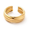 Ion Plating(IP) 304 Stainless Steel Grooved Open Cuff Ring for Women RJEW-F131-14G-2