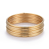 Ion Plating(IP) 7Pcs Fashion 304 Stainless Steel Plain Bangles BJEW-L664-022B-G01-1