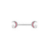 316L Surgical Stainless Steel Rose Rhinestone Nipple Rings WG189E0-03-1