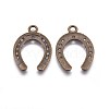 Tibetan Style Alloy Horseshoe Pendants TIBEP-23708-AB-NR-1