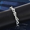 304 Stainless Steel Infinity Link Chain Bracelets for Women Men BJEW-F488-53C-P-3