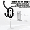 6Pcs Aluminum Wall Mounted Hook Hangers ODIS-JOY0001-02B-3