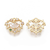 Brass Cubic Zirconia Pendants KK-T050-03G-03-NF-2