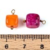Natural Dyed Agate Cube Charms STAS-N110-19G-3