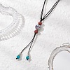 3Pcs 3 Styles Retro Glass & Porcelain & Alloy Snake Adjustable Nylon Cord Y Necklaces for Women NJEW-JN05360-4