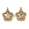 304 Stainless Steel Micro Pave Cubic Zirconia Charms STAS-K302-01A-G-1