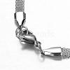 Non-Tarnish 304 Stainless Steel Mesh Chain Necklaces NJEW-G256-02P-2