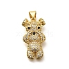 Rack Plating Brass Micro Pave Cubic Zirconia Enamel Pendants KK-L226-032G-01-1