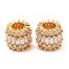 Brass Micro Pave Cubic Zirconia European Beads KK-I705-18G-1