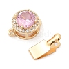 Brass Micro Pave Cubic Zirconia Box Clasps KK-C080-11G-02-2