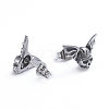 Retro 304 Stainless Steel Stud Earrings EJEW-L248-019AS-2