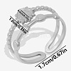 Sun Stainless Steel Fashion Double Layers Cuff Open Ring for Women KH5464-1-1