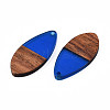 Transparent Resin & Walnut Wood Pendants X-RESI-N025-032-C03-3