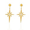 304 Stainless Steel Micro Pave Cubic Zirconia Stud Dangle Earrings WGB439E-01-5