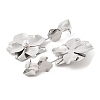 Flower Iron Dangle Stud Earrings EJEW-L096-006P-2