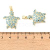Brass Micro Pave Sky Blue Cubic Zirconia Pendants CU-CBA6938-05G-03-3