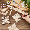 Rubber Wood Flower Carved Corner Decor AJEW-FH0009-26-3
