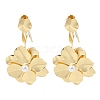 Flower Iron Dangle Stud Earrings EJEW-L096-006G-2