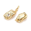 Nuggets Brass Micro Pave Clear Cubic Zirconia Box Clasps KK-H537-10G-1
