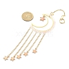 Natural Rose Quartz & Brass Moon Pendant Decorations HJEW-JM01198-01-2