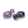 Natural Amethyst Perfume Bottle Pendants G-D058-11P-07-4