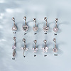 316L Surgical Stainless Steel Clear Cubic Zirconia Curved Barbell Belly Rings WG7644D-05-1