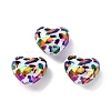 UV Plating Iridescent & Printed Opaque Acrylic Beads PACR-Q003-04B-1