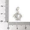 Brass Micro Pave Clear Cubic Zirconia Pendants KK-U046-02P-07-3