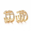 Clear Cubic Zirconia Chunky Cuff Earrings EJEW-G288-16G-1