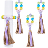Easter Wood Beaded Napkin Rings with Tassels HJEW-WH0042-97-1