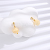 Natural Howlite 304 Stainless Steel Dangle Stud Earrings EJEW-H017-02G-02-1