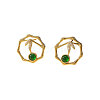 Brass Micro Pave Cubic Zirconia Stud Earrings for Women WGC9076-01-3