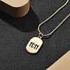 Adjustable Brass Hollow 11:11 Oval Pendant Necklaces NJEW-NH0001-06G-5