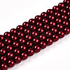 Baking Painted Pearlized Glass Pearl Bead Strands HY-N002-4mm-A13-2