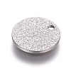 Tarnish Resistant 304 Stainless Steel Textured Pendants STAS-I098-01-10mm-P-2