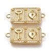 Brass Micro Pave Cubic Zirconia Links Connectors ZIRC-F116-27-2