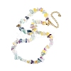 Natural Fluorite Chips Beaded Necklace NJEW-FZ00004-08-4